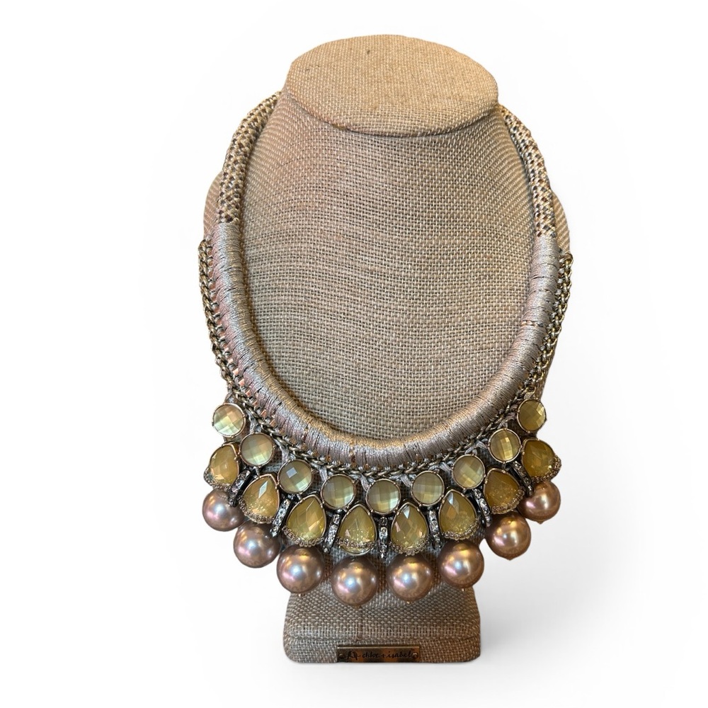 Lydell NYC Gold and Brown Statement Necklace